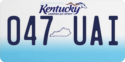 KY license plate 047UAI