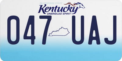 KY license plate 047UAJ