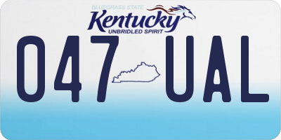 KY license plate 047UAL