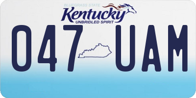 KY license plate 047UAM