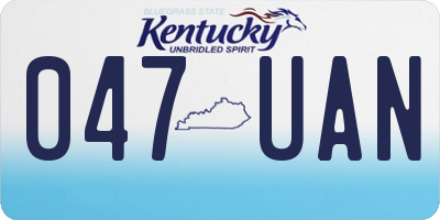 KY license plate 047UAN