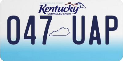 KY license plate 047UAP