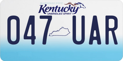 KY license plate 047UAR