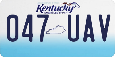 KY license plate 047UAV