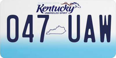 KY license plate 047UAW