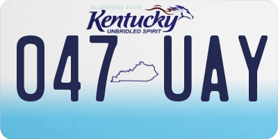 KY license plate 047UAY