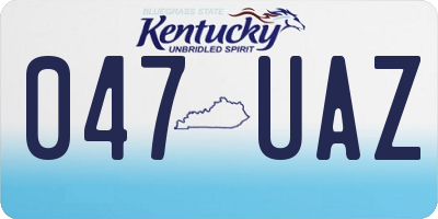 KY license plate 047UAZ