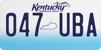 KY license plate 047UBA