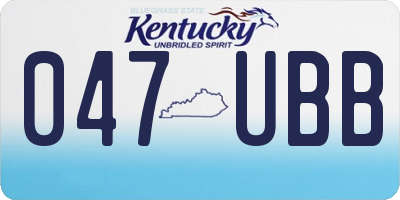 KY license plate 047UBB