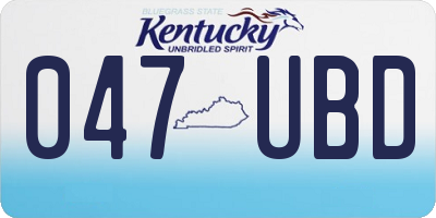 KY license plate 047UBD