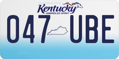 KY license plate 047UBE
