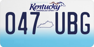 KY license plate 047UBG