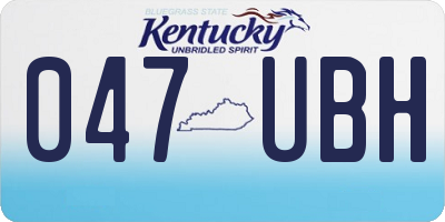 KY license plate 047UBH
