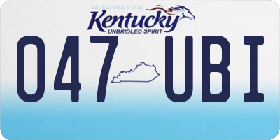 KY license plate 047UBI