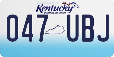 KY license plate 047UBJ