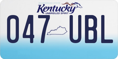 KY license plate 047UBL
