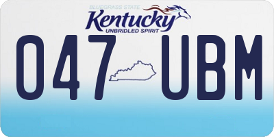 KY license plate 047UBM