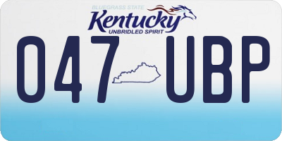 KY license plate 047UBP