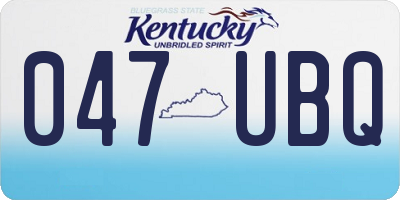 KY license plate 047UBQ