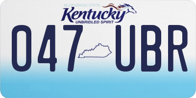 KY license plate 047UBR