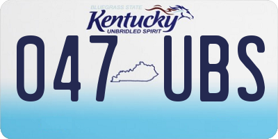 KY license plate 047UBS