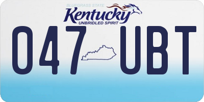 KY license plate 047UBT