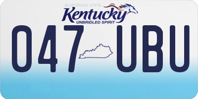 KY license plate 047UBU