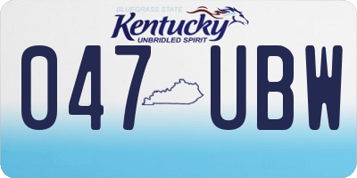 KY license plate 047UBW