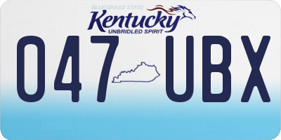 KY license plate 047UBX