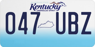 KY license plate 047UBZ