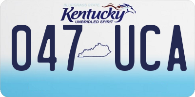 KY license plate 047UCA