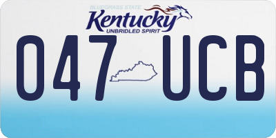KY license plate 047UCB