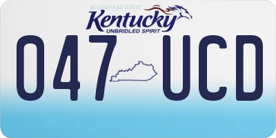 KY license plate 047UCD