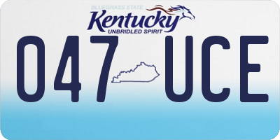 KY license plate 047UCE