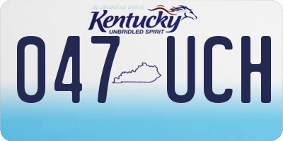 KY license plate 047UCH