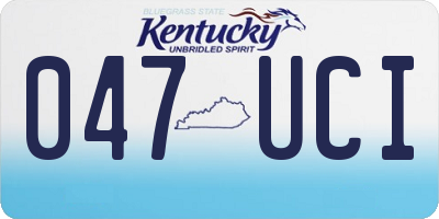 KY license plate 047UCI