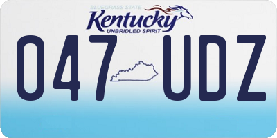 KY license plate 047UDZ