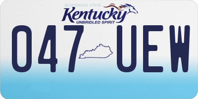 KY license plate 047UEW