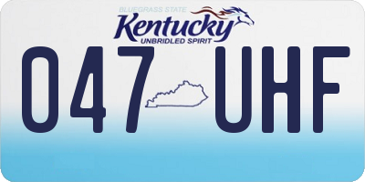 KY license plate 047UHF