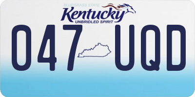 KY license plate 047UQD