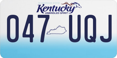 KY license plate 047UQJ