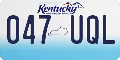 KY license plate 047UQL
