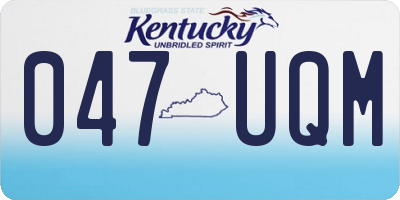 KY license plate 047UQM
