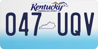 KY license plate 047UQV