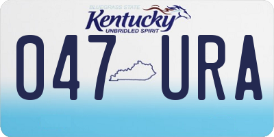 KY license plate 047URA