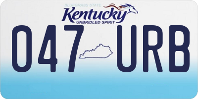 KY license plate 047URB