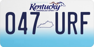KY license plate 047URF