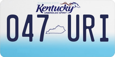 KY license plate 047URI