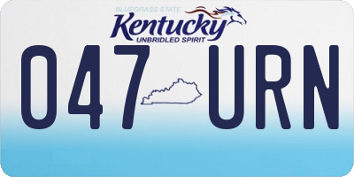 KY license plate 047URN