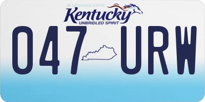 KY license plate 047URW